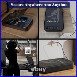 Biometric Gun Safe Travel Case, Portable Small Pistol Safe, Quick black