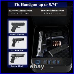 Biometric Gun Safe Travel Case, Portable Small Pistol Safe, Quick black