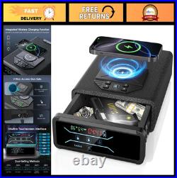 Biometric Gun Safe for Handgun Quick Access Pistol Case with Wireless Charging