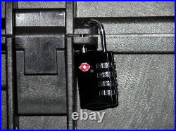 Black Armourcase 1450 case includes precut 4 pistol handgun foam free nameplate