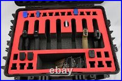 Black Armourcase 1610 case with Red Top precut 7 Pistol + 24 mag case foam Bonus