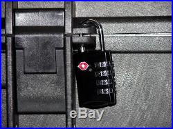 Black Armourcase + precut 4 pistol handgun foam case equiv Pelican 1450 case