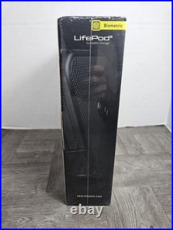 Black Biometric Handgun Lockbox Waterproof Portable Safe With Keypad & Scanner G