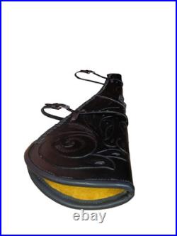 Black Leather Rifle Scabbard Case Western Tooled Vintage Gun Cover Hand Made Black Leather Rifle Scabbard Case Western Tooled Vintage Gun Cover Hand Made