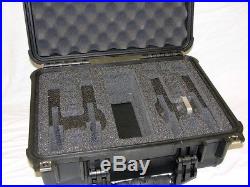 Black Pelican 1450 with custom 4 pistol handgun foam gun case +nameplate +Lock