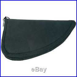 Black Pistol Soft Padded Rug Case Hand Gun Storage Zippered Pouch Bag
