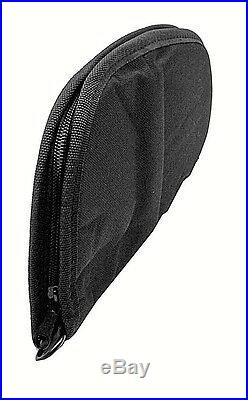 Black Thick Padded Concealed Pistol Case Hand Gun Pouch Mag Bag Lock & Key