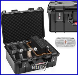 Built-In Lock TSA Gun Case for Handguns, 5 Pistol Case & 21 Magazines- Pre-Cut M