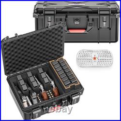 Built-In Lock TSA Gun Case for Handguns, 5 Pistol Case & 21 Magazines- Pre-Cut M