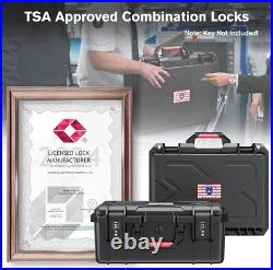 Built-In Lock TSA Gun Case for Handguns, 5 Pistol Case & 21 Magazines- Pre-Cut M