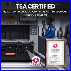 Built-In Lock TSA Gun Case for Handguns, 5 Pistol Case & 21 Magazines- Pre-Cut M