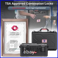 Built-In Lock TSA Gun Case for Handguns, 5 Pistol Case & 21 Magazines- Pre-Cut M