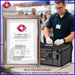 Built-In Lock TSA Gun Case for Handguns, 5 Pistol Case & 21 Magazines- Pre-Cut M