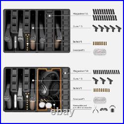 Built-In Lock TSA Gun Case for Handguns, 5 Pistol Case & 21 Magazines- Pre-Cut M