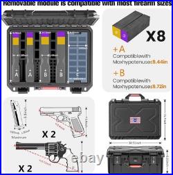 Built-In Lock TSA Gun Case for Handguns, 5 Pistol Case & 21 Magazines- Pre-Cut M