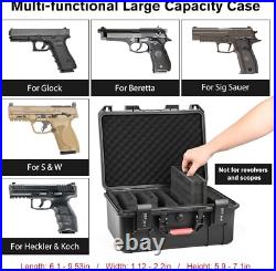 Built-In Lock TSA Gun Case for Handguns, 5 Pistol Case & 21 Magazines- Pre-Cut M