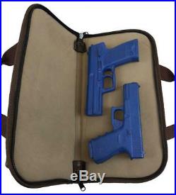 CAPE BUFFALO HIDE Handgun Pistol Revolver Shooting Range Case Bag Fits BERETTA