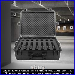 CASEMATIX 23 Customizable 7 Pistol Multiple Pistol Case TSA Approved Waterpro