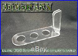 CLEAR Hand Gun Table-Top Stand Display Show, Business, display Case 380 &smaller