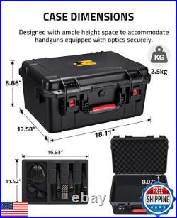CVLIFE Gun Case for Handguns, 18 Pistol Case Holds 5 Handguns and 12 Magazin
