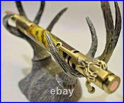 Camo Deer Hunter Pen Hand Turned Alumilite Resin Pewter with Gun Case Handmade