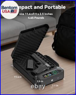 Car Gun Safe Small Pistol Safe Handheld Biometric Gun Cases for Handguns, Portab
