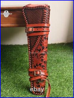 Carved ROSSI RANCH hand leather scabbard holster, leg holster for shot gun USA Carved ROSSI RANCH hand leather scabbard holster, leg holster for shot gun USA