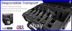 Case Cruzer Quick Draw 6 Pack Universal Handgun Case with Wheels, Pull Out Handle