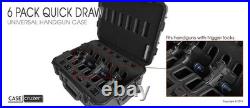 Case Cruzer Quick Draw 6 Pack Universal Handgun Case with Wheels, Pull Out Handle
