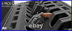 Case Cruzer Quick Draw 6 Pack Universal Handgun Case with Wheels, Pull Out Handle