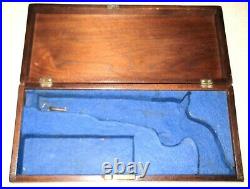 Civil War Colt Navy Pistol Wood Case 14.75 x 6.5 x 2.75 w Key Blue Felt Inter