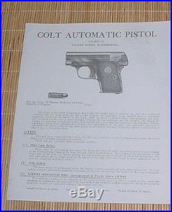 Colt 1908.25 Cal. Semi-Auto Box & Manual