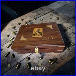 Colt 1911 Wood Storage Case Indian Rosewood/Sheesham Brown Velvet Lined