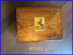 Colt 1911 Wood Storage Case Indian Rosewood/Sheesham Grey Velvet Lined -C013
