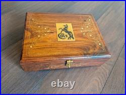 Colt 1911 Wood Storage Case Indian Rosewood/Sheesham Grey Velvet Lined -C013