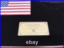 Colt. 25 Auto Golden Tribute Armed Forces Presentation Case with Key