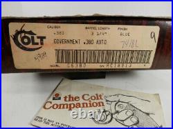 Colt. 380 Auto Government Original Box