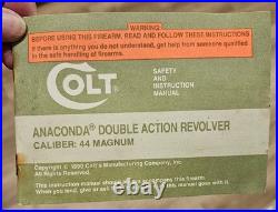Colt Anaconda 8 Inch Factory Case Box & Manual