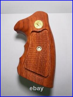 Colt D Frame, Positive, Revolver, Long Grip Wooden Brown Handmade Checkered Grips