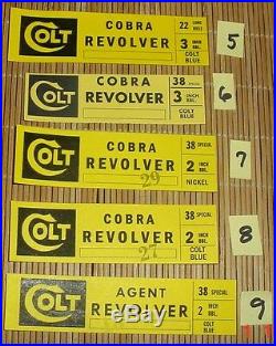 Colt Detective Special, Agent, Cobra Gen 1 Box & Paperwork 1955-1961