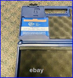 Colt Firearms Blue Plastic Hard Case WithFoam Gun Box 1911 01991 Gov't Model Label