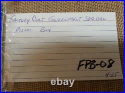 Colt Government. 380 Caliber Factory Pistol Box with Manual 1st Edition Colt Government. 380 Caliber Factory Pistol Box with Manual 1st Edition