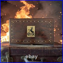 Colt Python 6 In. Indian Rose Wood Brown Velvet Lined Revolver Case