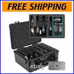 Compact TSA Approved Hard Shell Pistol Case For 5 Handguns & 16 Magazines
