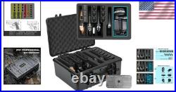 Compact TSA Approved Hard Shell Pistol Case For 5 Handguns & 16 Magazines