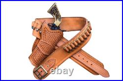 Cowboy Western Holster Single Action Gun Case Tooled Leather Red Revolver Cowboy Western Holster Single Action Gun Case Tooled Leather Red Revolver