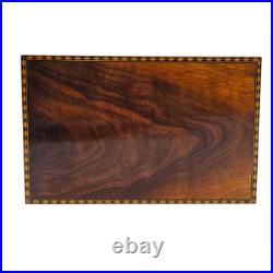Custom Handmade Inlaid Walnut Wood Pistol Case Red Fleece Lined Box 12