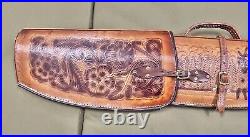 Custom Leather Hand Tooled Gun Case GREAT CONDITION