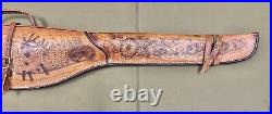 Custom Leather Hand Tooled Gun Case GREAT CONDITION