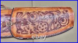 Custom Leather Hand Tooled Gun Case GREAT CONDITION